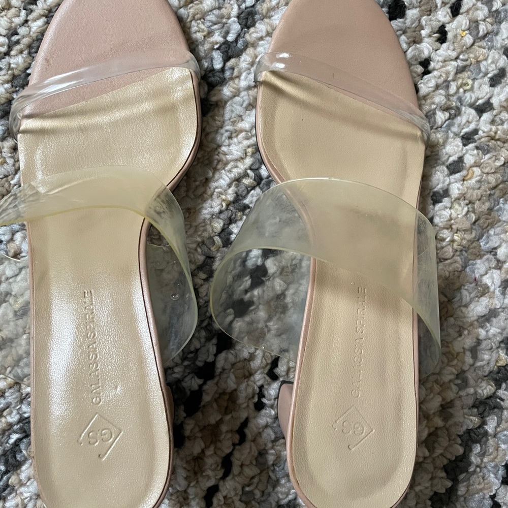 Clear Strap Sandals - Nude